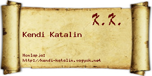 Kendi Katalin névjegykártya